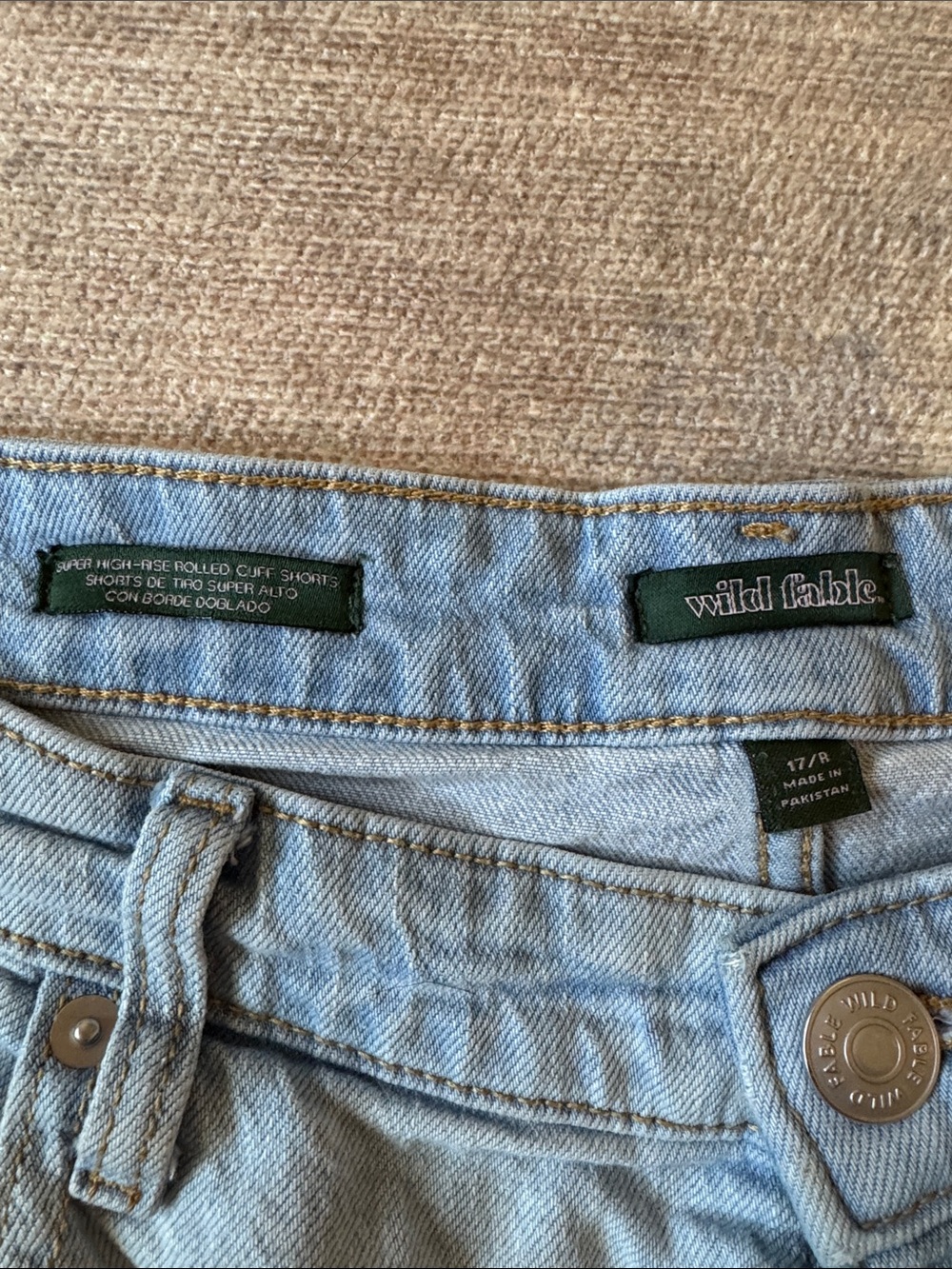 wild fable Light Blue High-Rise Rolled Cuff Women's Jean shorts